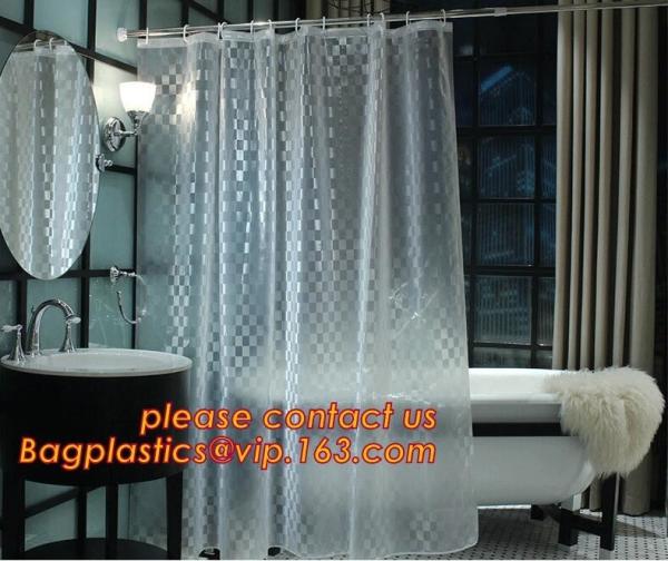 Stripe Hotel White Polyester Jacquard Shower Curtain,180x180cm maple leaf PEVA