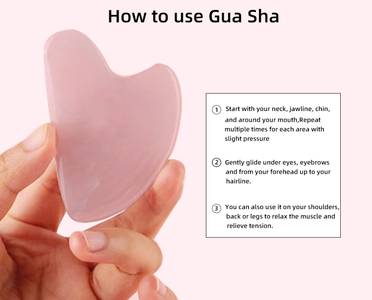 Rose Quartz Crystal Face Jade Roller Anti Aging Logo Customized