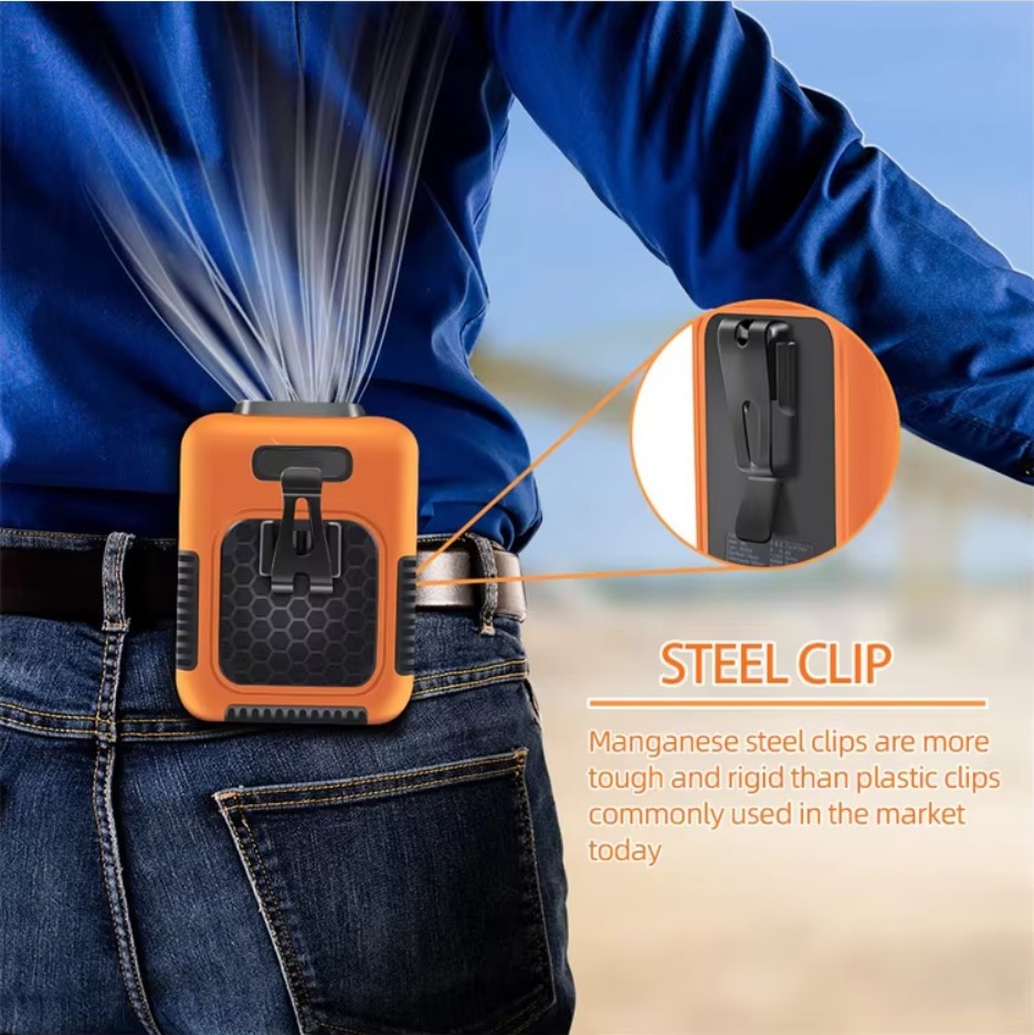 Socool Fan 6000mAh Type-C Power Source Multifunctional Portable Fan With Less Than 50 DB Noise Level In Green Orange Grey