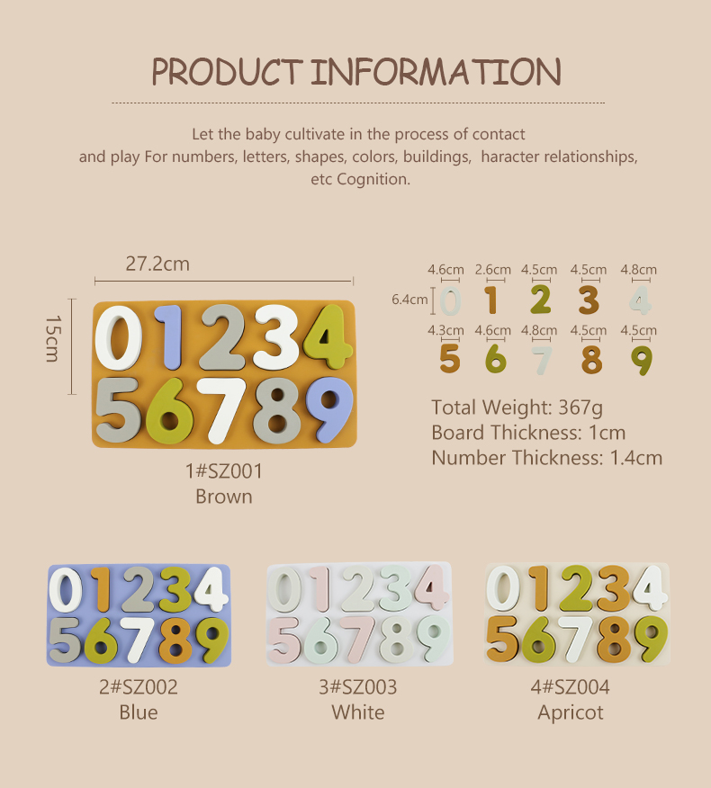 Educational Training Silicone Puzzle , Arabia Number Shape Toddler Jigsaw Puzzle