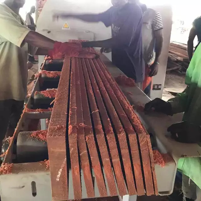Full Automatic multiple blades rip sawmill Production Line for round logs sawing machines