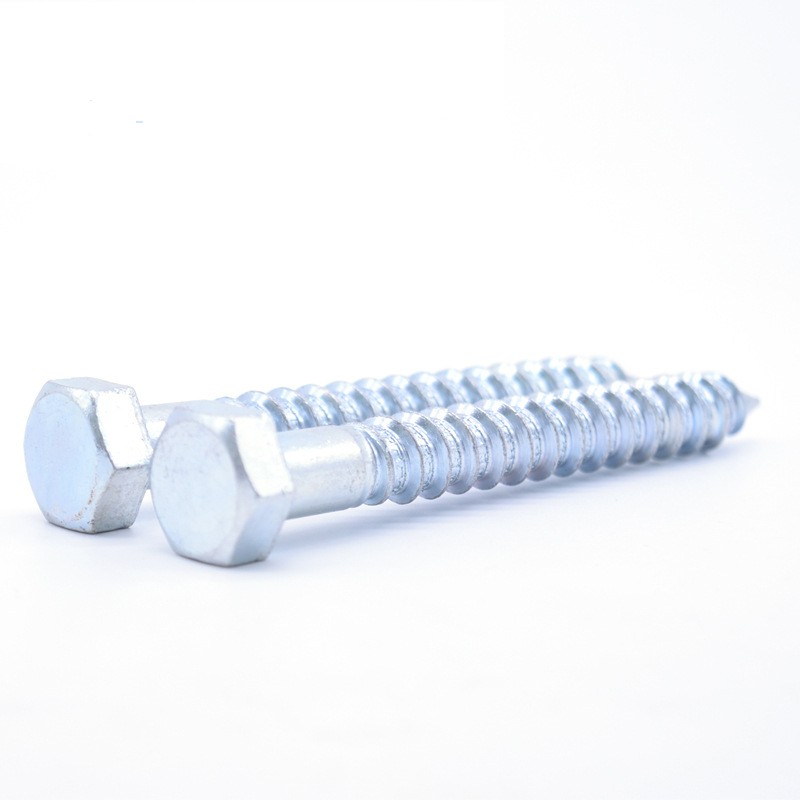 Coach Lag Screw Zinc Plated Full Thread Wood Screw DIN571 Hexagon Head Wood Screw