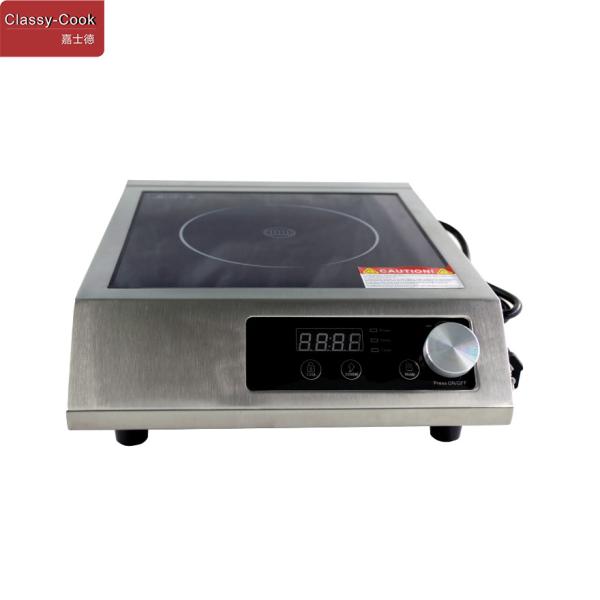 Single Burner Stainless Steel Free Standing 3500W Power Commercial Induction