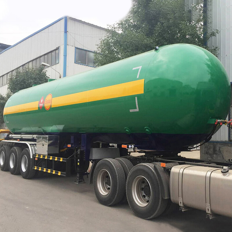 CIMC Q370R 13150*2500*4100mm 1 compartment 15000kgs Tare weight 10 pcs leafs spring 45CBM 3 Axle LNG transport Tank Semi Trailer
