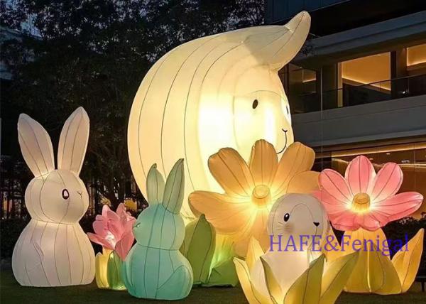 Giant Outdoor Inflatable Art Decoration With LED Light Shell Customized Various
