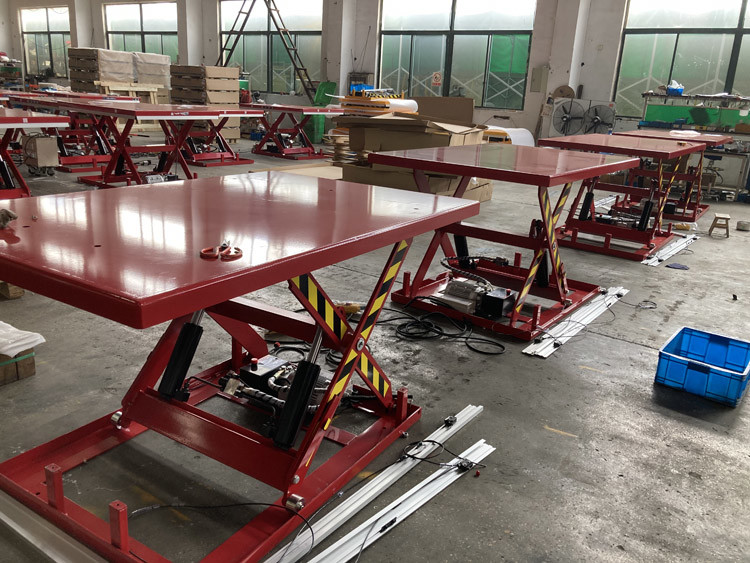 Q345B Electric Stationary Lift Table 2T Electric Scissor Lift Cart