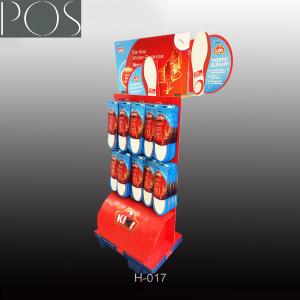 China custom corrugated paper POP peg hook floor display rack on sale