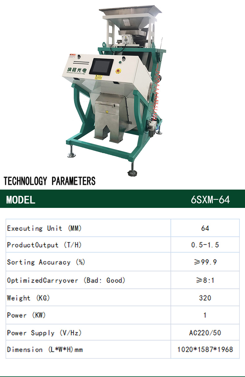 LED Source 1 Chute Bean Color Sorter Machine Easy Operation For Farms