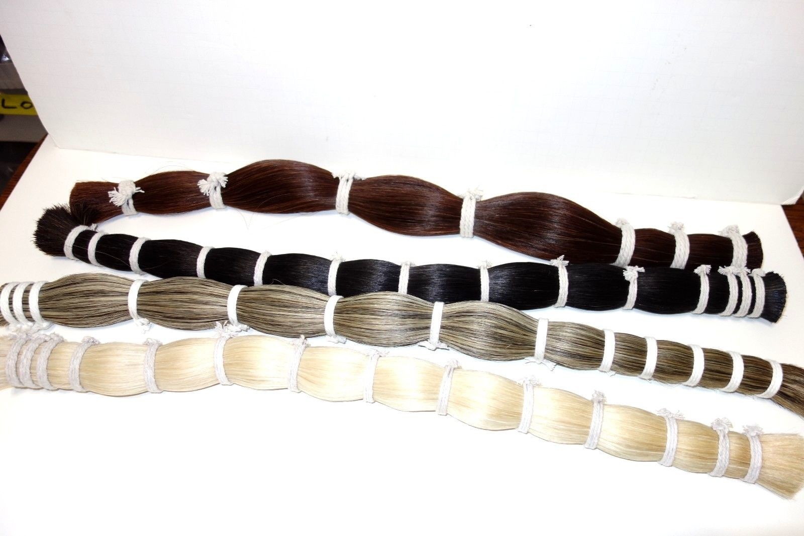 Double Drawn Horse Hair Extensions One Pound Bundle 22"-25" White