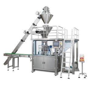 High Speed Salt Packaging Machine System With Pouch Forming Weighing And