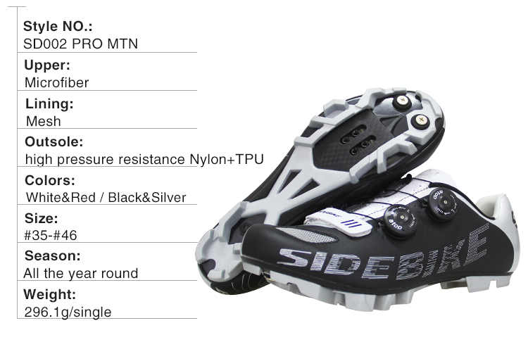 EVA Insole Mens MTB Cycling Shoes Shockproof Lightweight Black And Silver Color