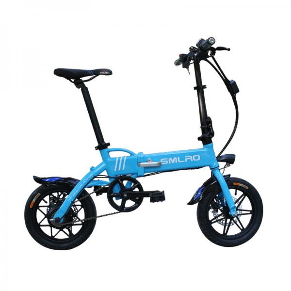 Quality 36V 8AH Portable Folding Electric Bike , 14 Inch Electric Mini Bike Plastic Pedal for sale