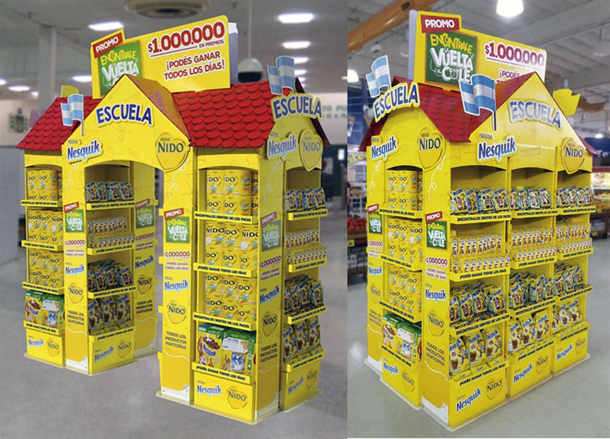 Eco Friendly Cardboard Counter Display Peg Hook 350gsm CCNB