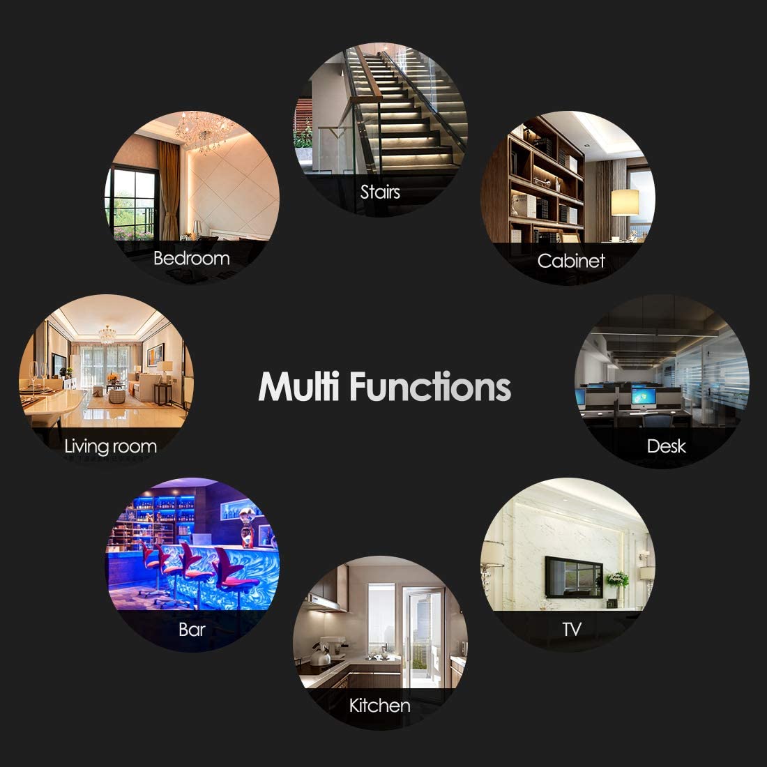180LEDS 10M RGB 5050 Led Strip Light with TUYA WIFI Control 24Key IR Remote and Music Sync PCB Width 10mm