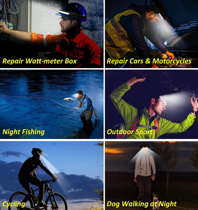 Waterproof Flexible Headlamp Work Light 12000 Lumen 230 Degree USB Rechargeable