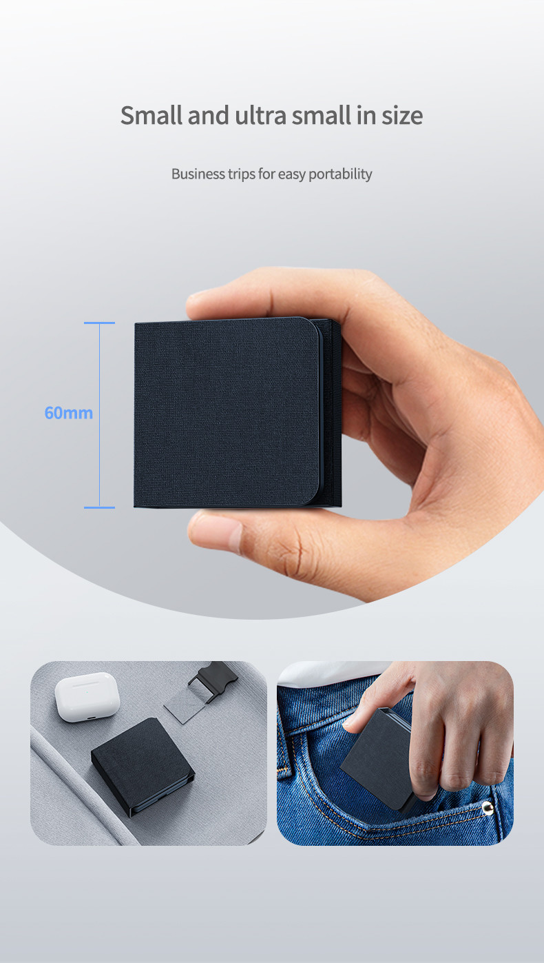 Foldable Wireless Charger with Aluminum Frame and Silicone Pad for Airpods and Apple Watch