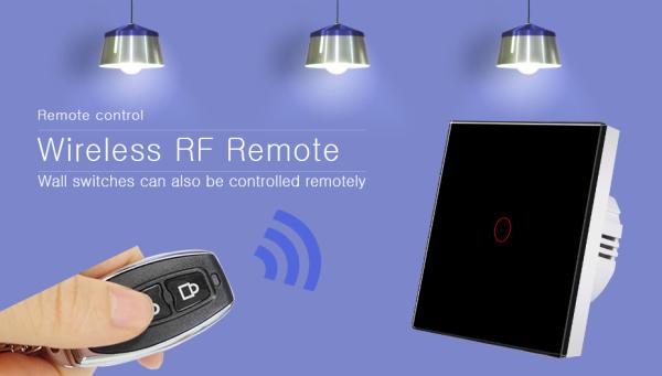 433RF Wireless Remote Control Switch 1gang 0 - 20 Meters Smart Wall Light Switch