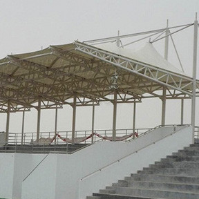 Q235B Tension Membrane Structure Architecture 0.36mm-0.6mm Roof Long Span