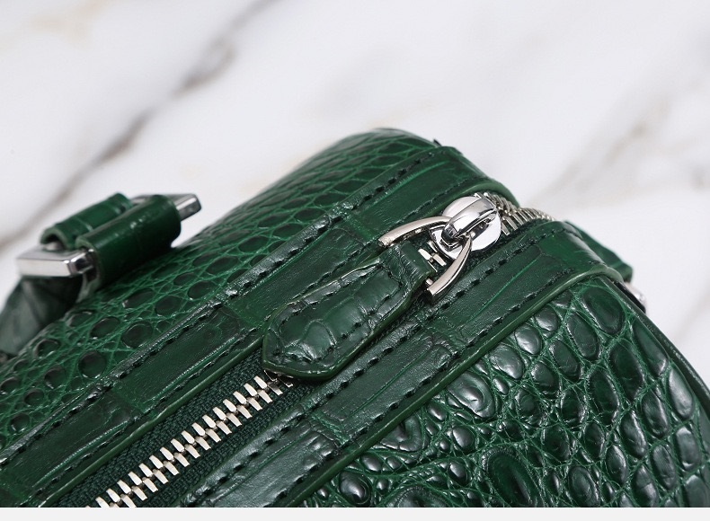 Fashion Lady Purse Genuine Crocodile Leather Women's Small Boston Bag Exotic Real Alligator Skin Female Zipper Handbag