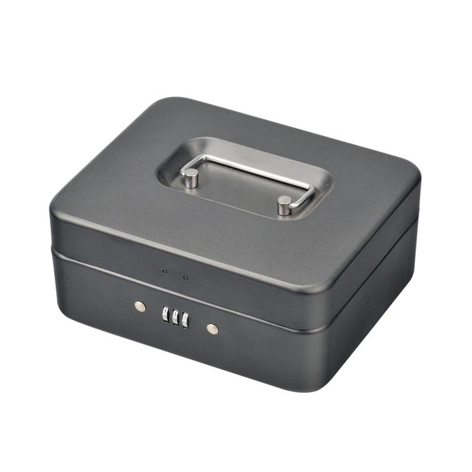 Multi Color Money Collection Safes / 3 Compartment Metal Cash Box Coin