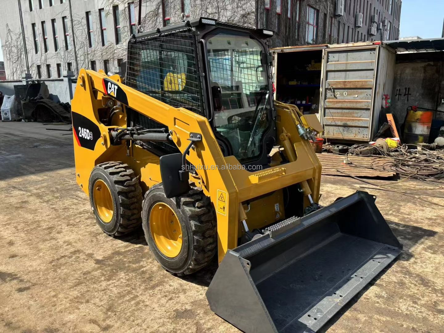 used Slip machine CAT 246D3 Caterpillar wheel excavator japan original wheel excavators