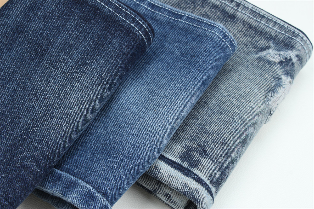 Recycled Fiber Denim Fabric In A Very Deep Blue 11.5 Oz High Elasticity