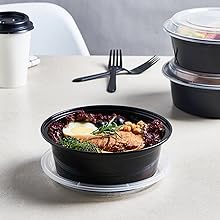 50 Pack Plastic Meal Prep Food Containers with Lids To Go Lunch Prepping Box Stackable 