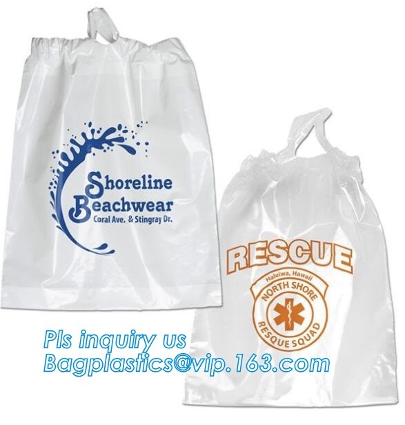 Biodegradable Hotel packaging clothes for laundry plastic bag Customized Poly Plastic Drawstring customed Hotel Plastic