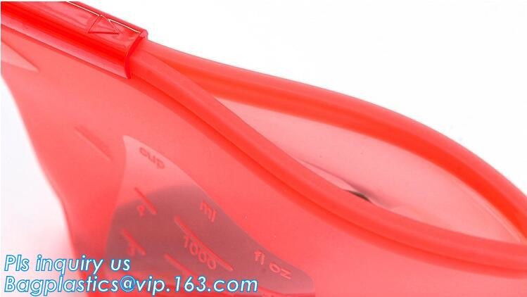 Reusable Leakproof Zipper Preservation Airtight sandwich Zip lockk Cooking Fresh Zip Large Silicone Storage Food Bags With