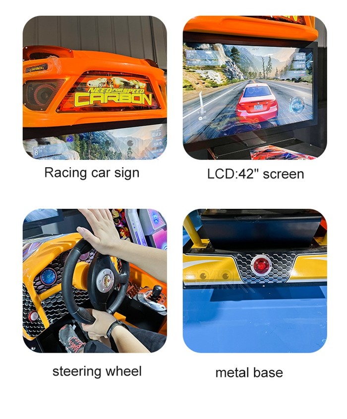 LCD display Speed Simulator Car Racing Game Machine For Shopping Mall