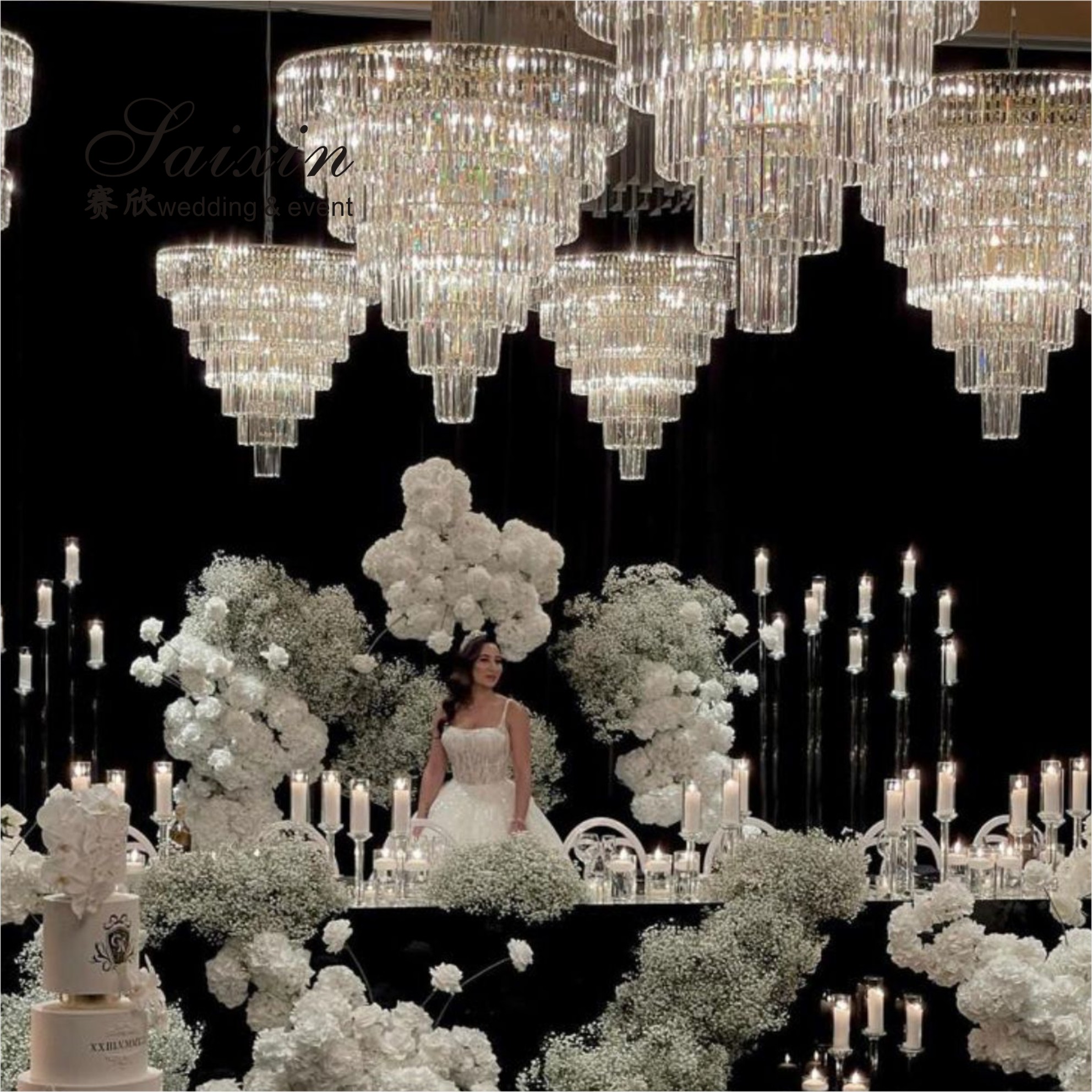 Glass Dining Room Crystal Chandelier Lighting Hotel Wedding Event Decor 120cmx110cm