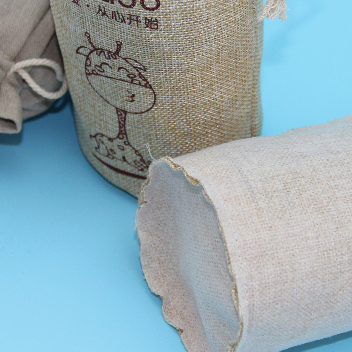 Heat Preservation Pot Package Round Bottom Jute Drawstring Pouch