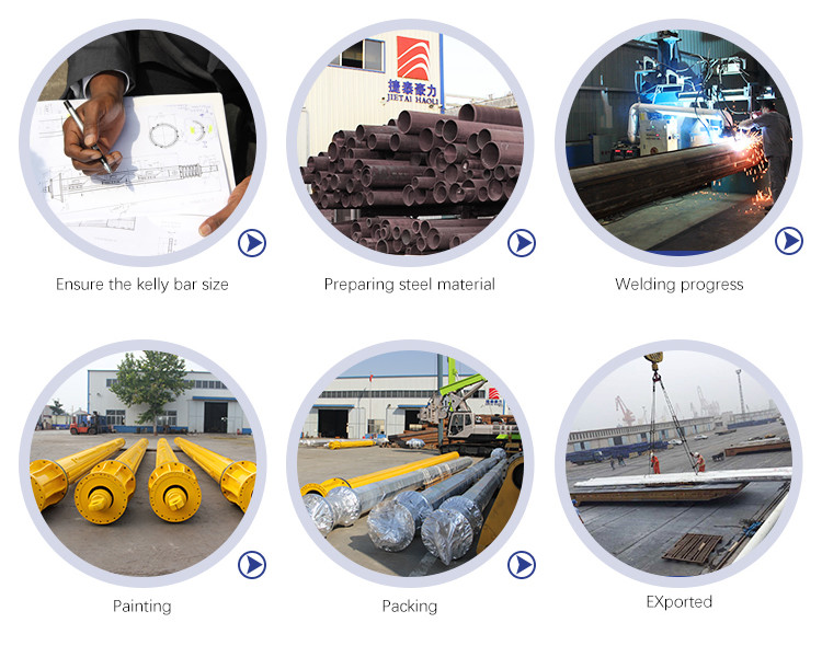 Factory supply high quality OD394 OD419 OD470mm Interlocking kelly bars 43m 55 m kelly bars for drilling piling rigs