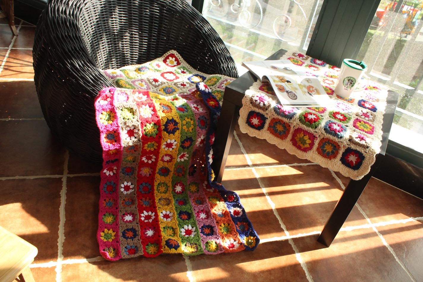 Handmade cotton lace crochet table cloth table runner American Rural nostalgia sofa cloth