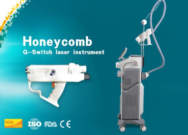 1064nm / 532nm Q Switch Tattoo Removal Machine , Stationary Tattoo Removing