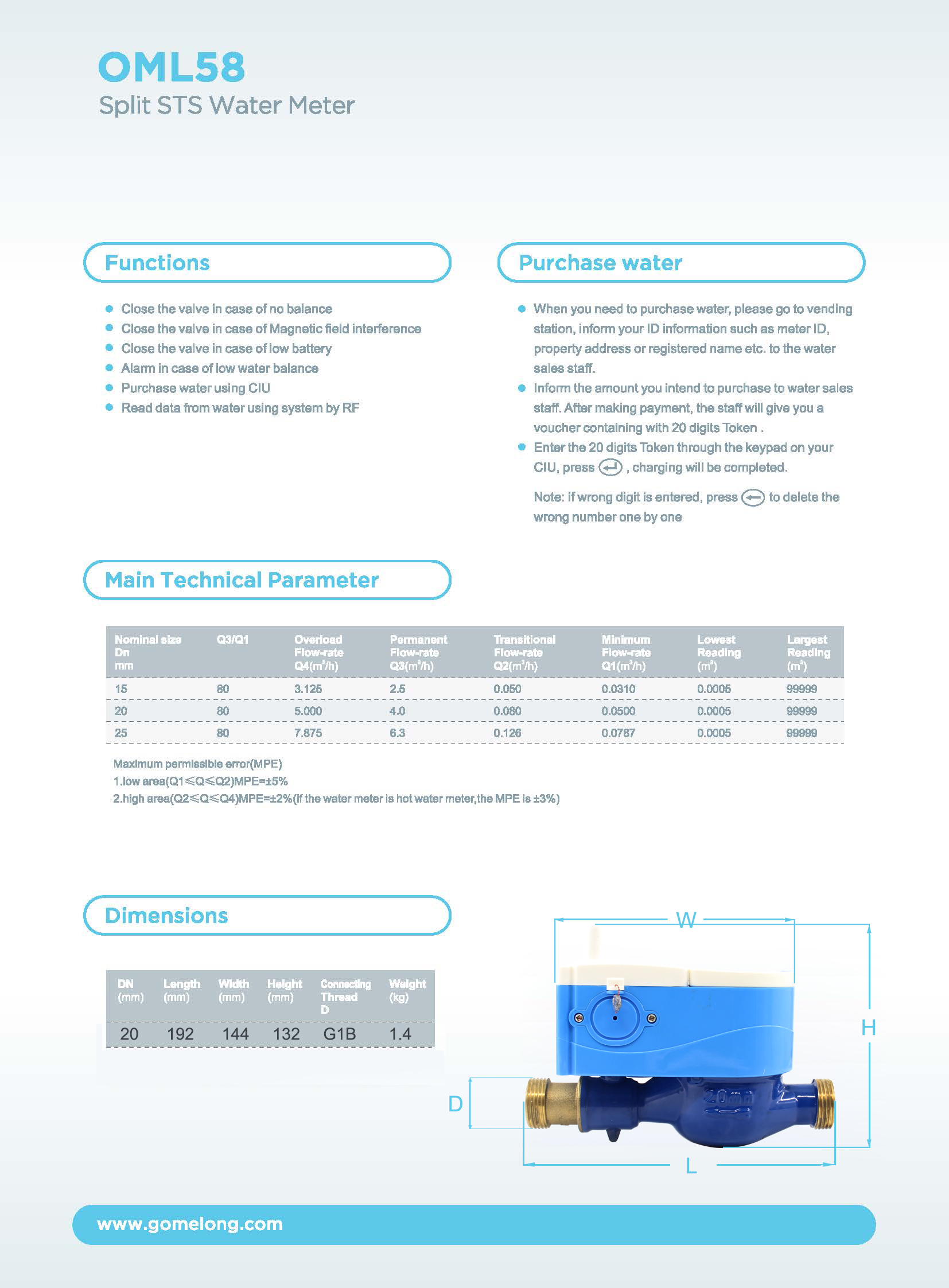 The Newest Mobile Payment Smart Water Meter STS Electric Water Meter for sale