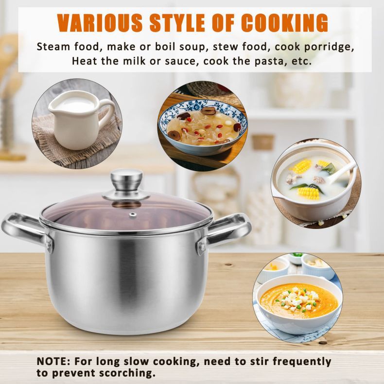 Direct Selling Restaurant Mirror Polished Cooking Soup Serving Pot Stainless Steel Stock Pot Cooking Pot