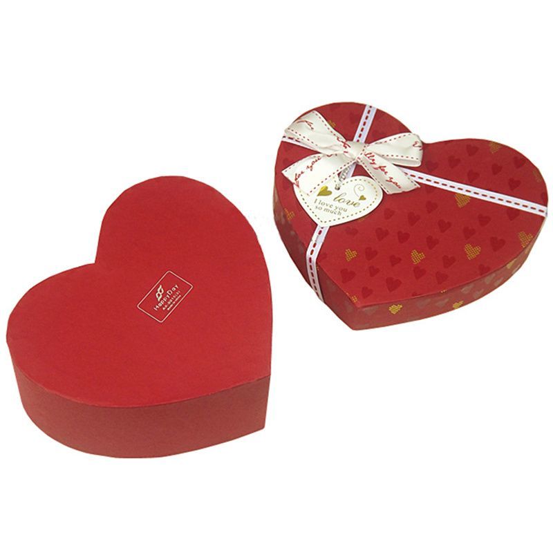 High End Custom Heart Shaped Lid and Base Type Birthday Wedding Gift Packing Paper Box