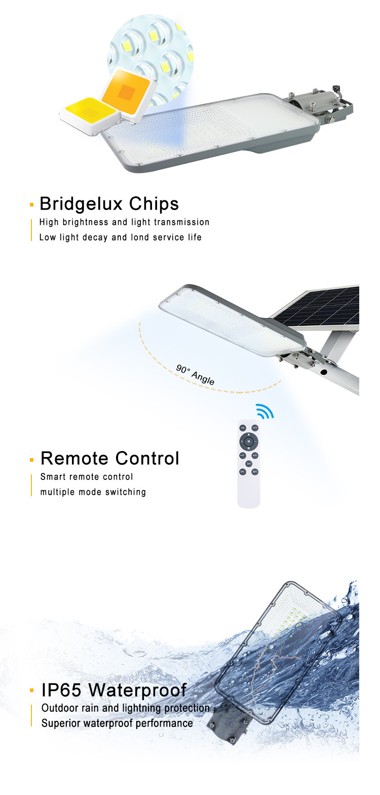 Pathway Outdoor Waterproof 170lm/W Solar Powered Led Street Lights