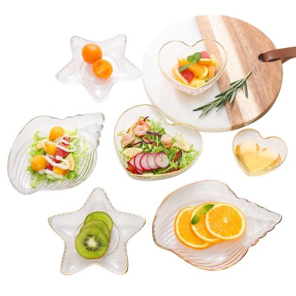 Multipurpose Clear And Gold Charger Plates Portable Thickened