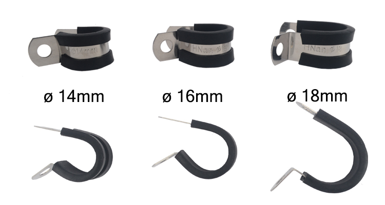 Stainless Steel Strip Type Rubber Band Suspension Clamp for Any Size Car Cable R Fixed