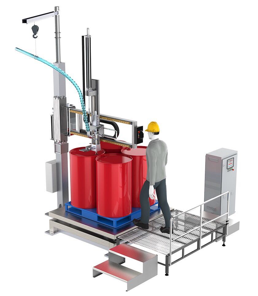 Waterproof Filler Auto IBC Filling equipment With Roller Conveyor