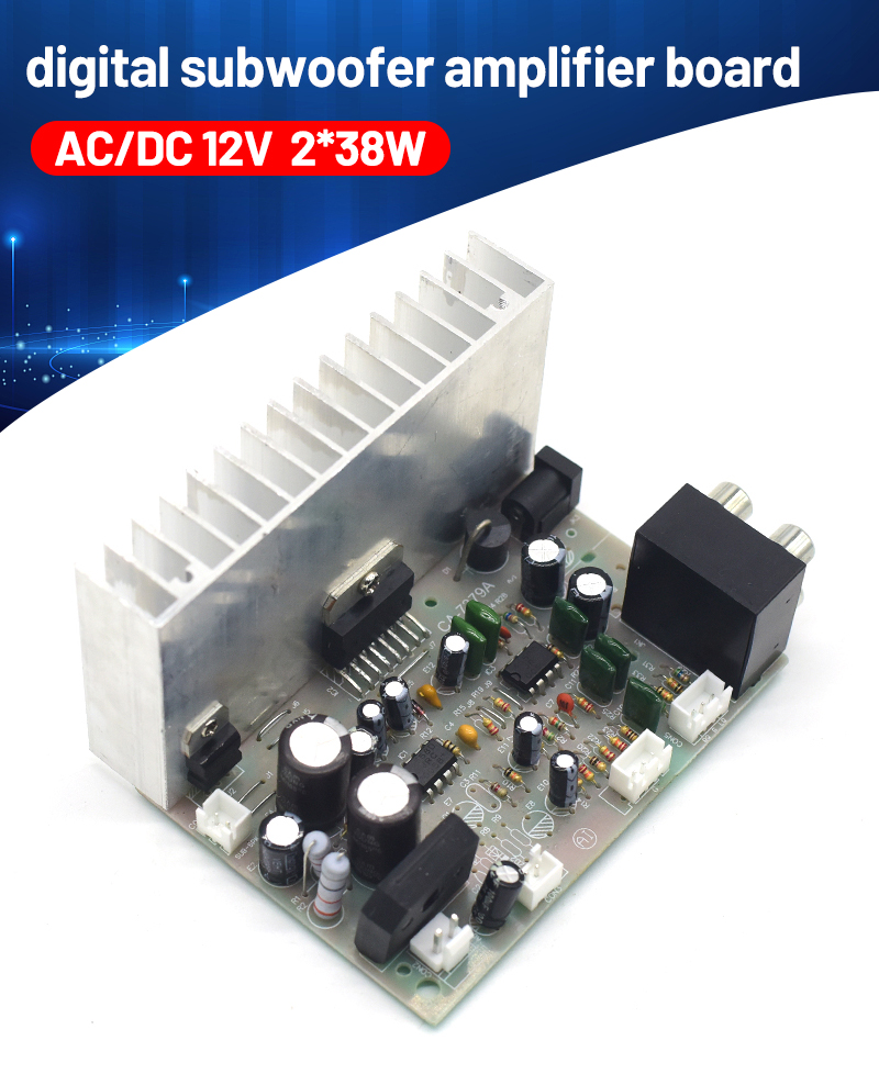 Professional Amplifier Digital Subwoofer Amplifier Board AC/DC 12V 2*38W TDA7379