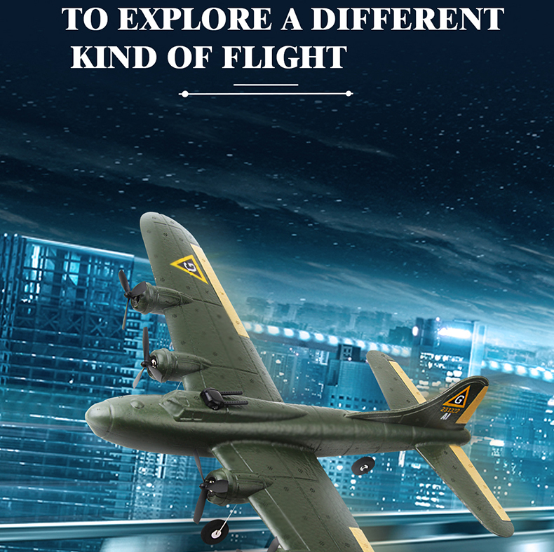 Outdoor Fx817 Rc Plane 2.4ghz 2ch Remote Control Glider Epp Aircraft Toy Electric Fixed Wing B17 Children's Model Christmas Gift