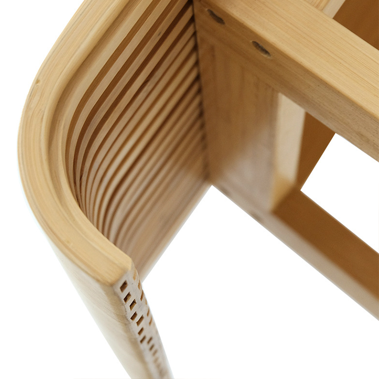 Creative Bamboo Curved Seat Bar Stool with Eco-friendly Design and CE Certificate