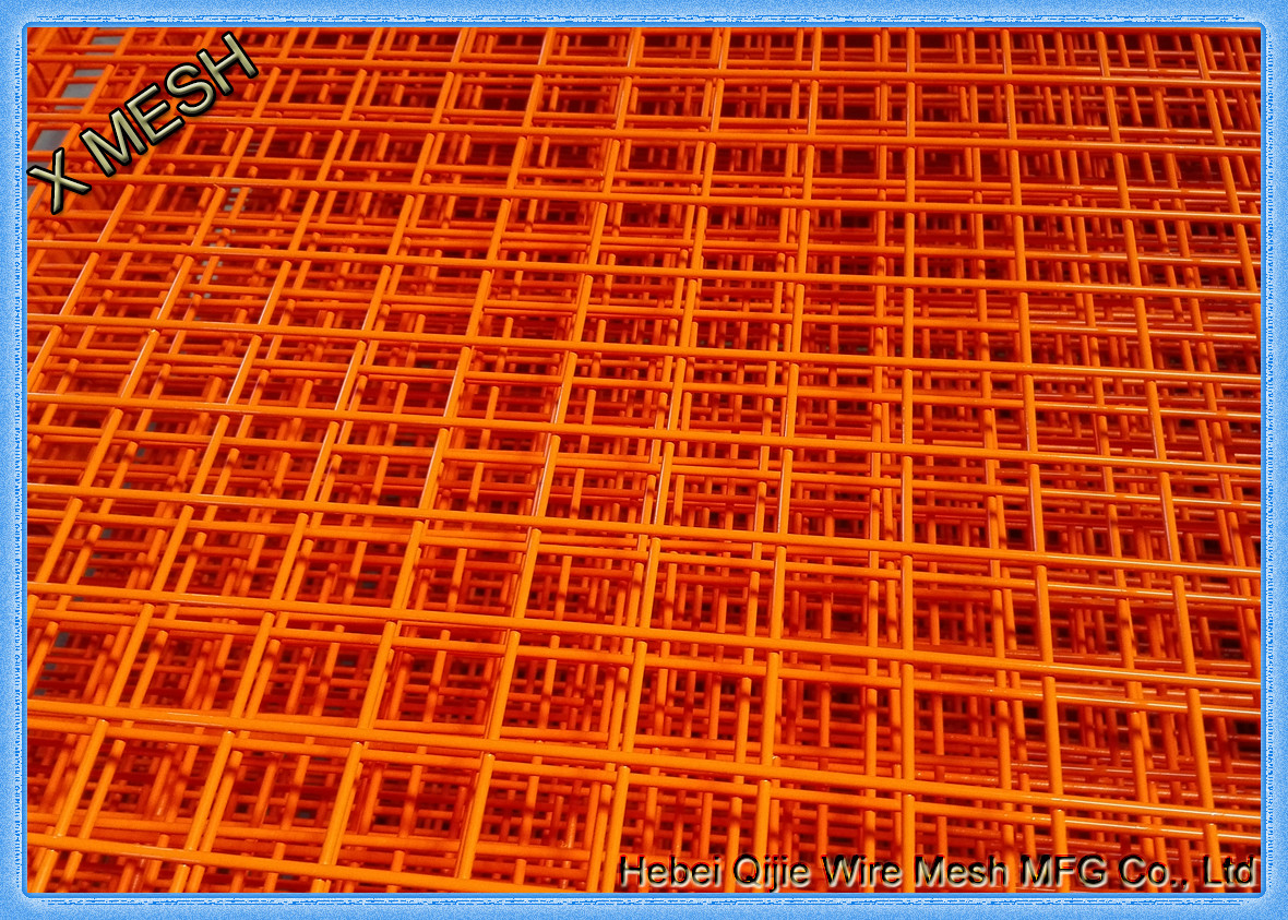 Orange Wire Mesh Fence Panels , Secure Temporary Fencing For Construction Site
