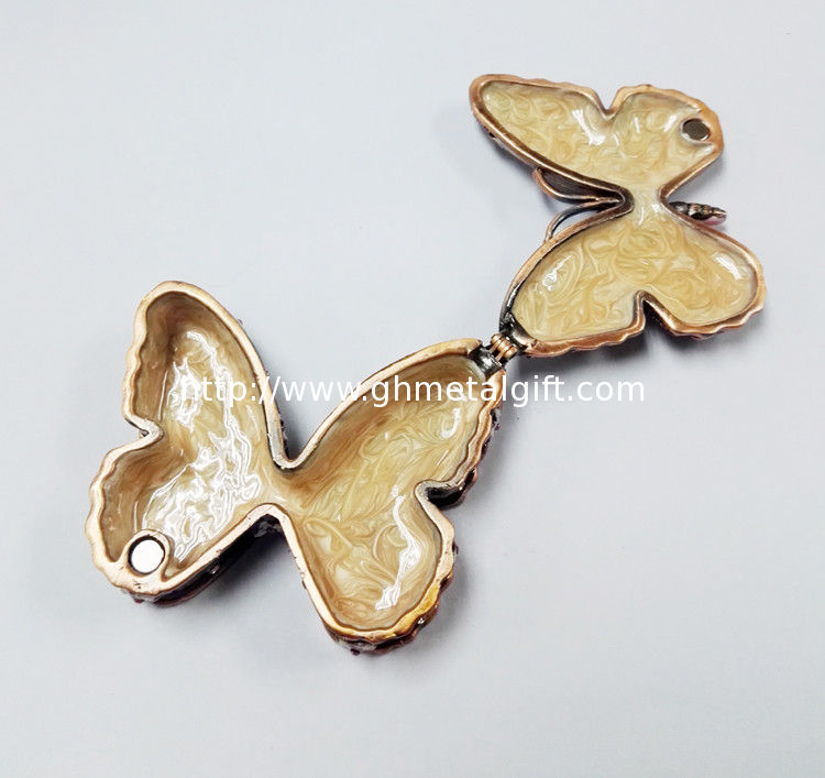 Colorful Butterfly Metal Alloy Jewelry Box Butterfly Trinket Box