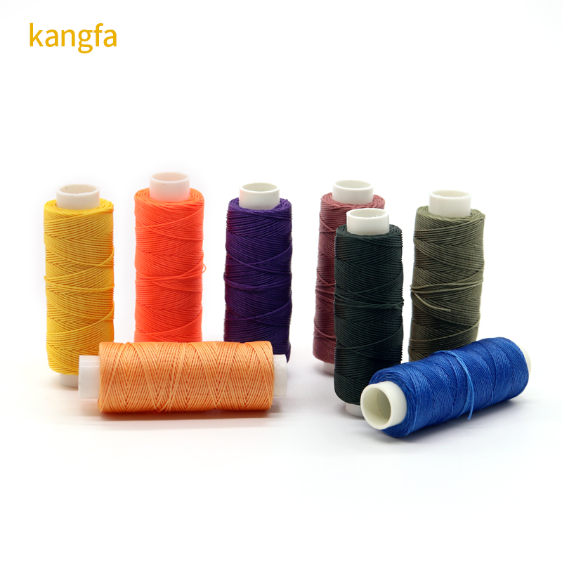 12g 60m Spun Yarn Sewing Hand Stitching Waxed Thread for Leather DIY 80 Colors Custom Made