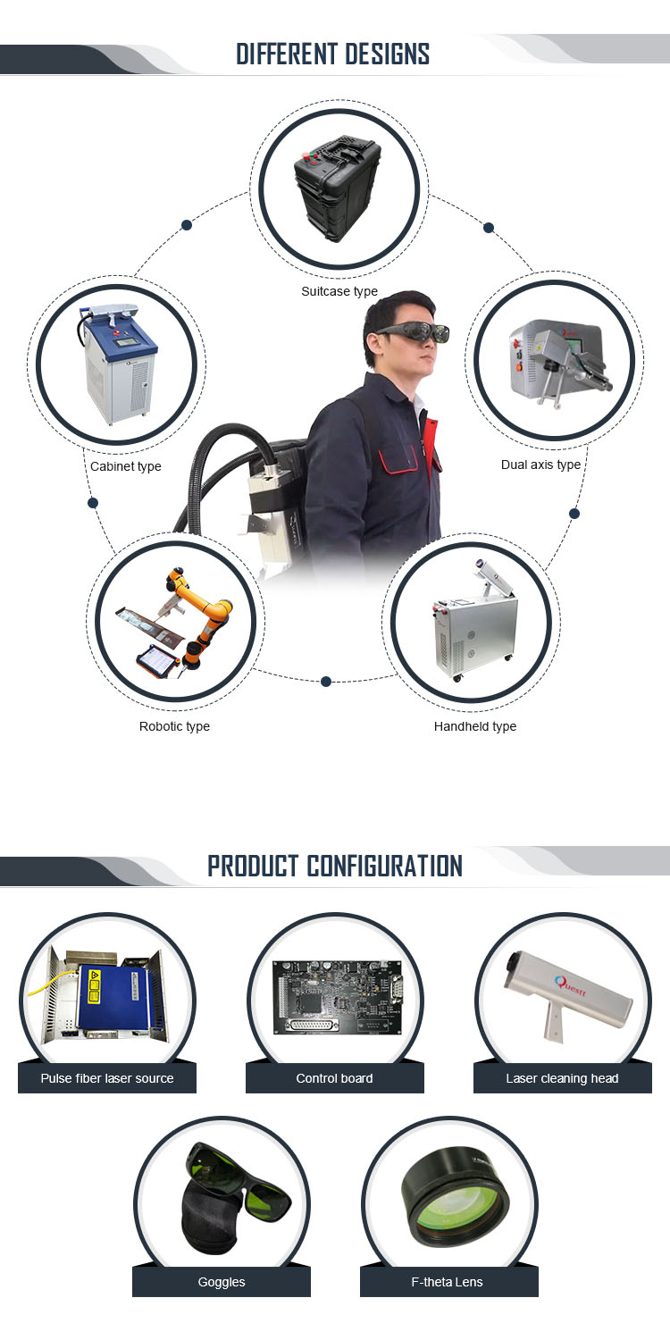 CE Approved Lazer Cleaning Machine 200w 500w Rust Removal Tool 20w 50w 100w Fiber Laser Cleaner 1000w