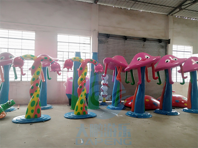 Aqua Park Equipment Kids Pool Games Fiberglass Water Mushroom Swing Set